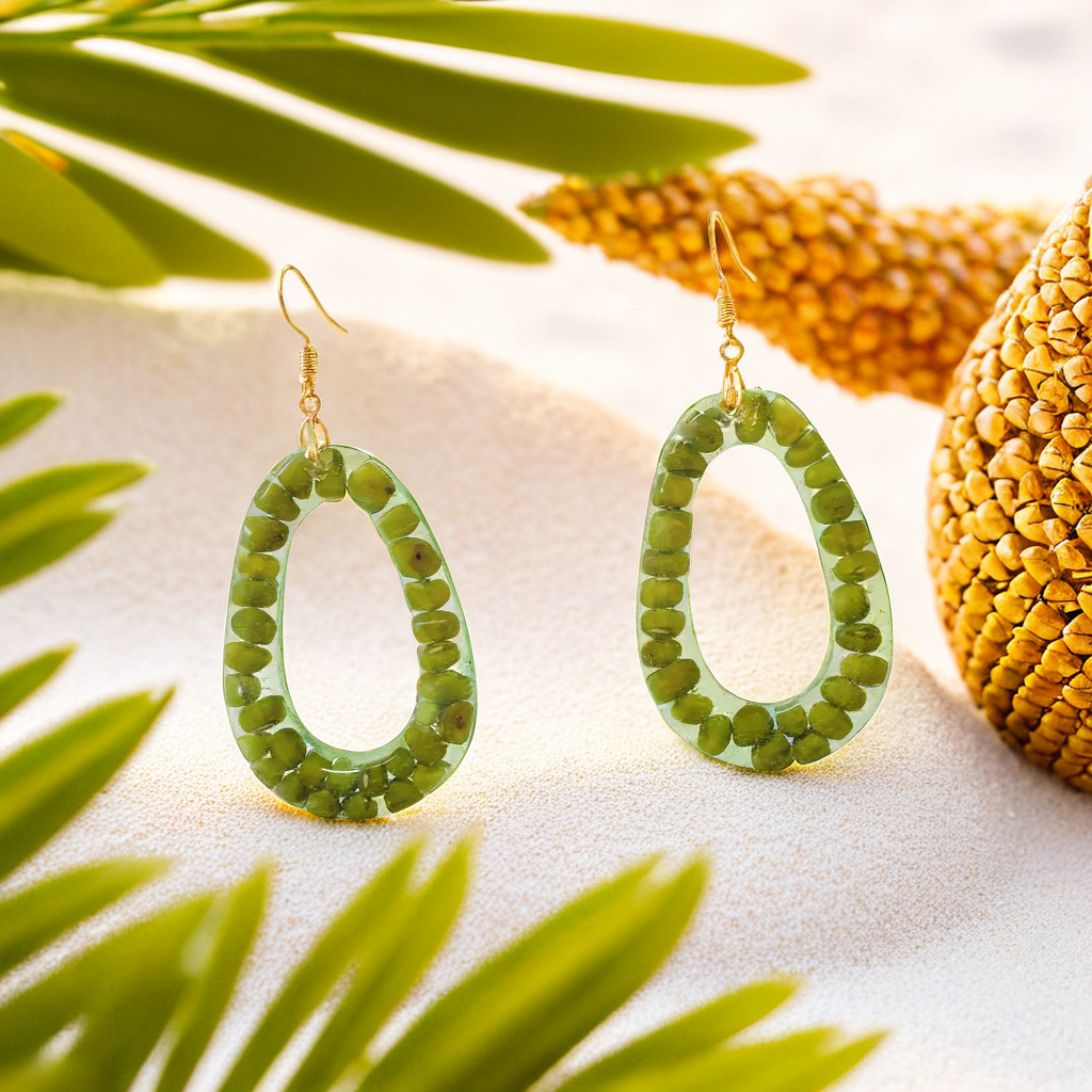 Real Green Bean Earrings | Handmade Food Jewelry | Nature-Inspired Earrings | Best Friend & Birthday Gift