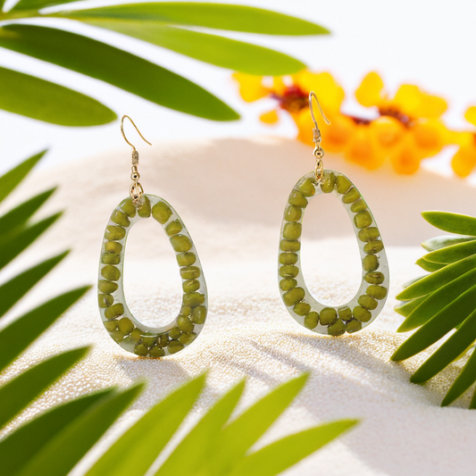 Real Green Bean Earrings | Handmade Food Jewelry | Nature-Inspired Earrings | Best Friend & Birthday Gift